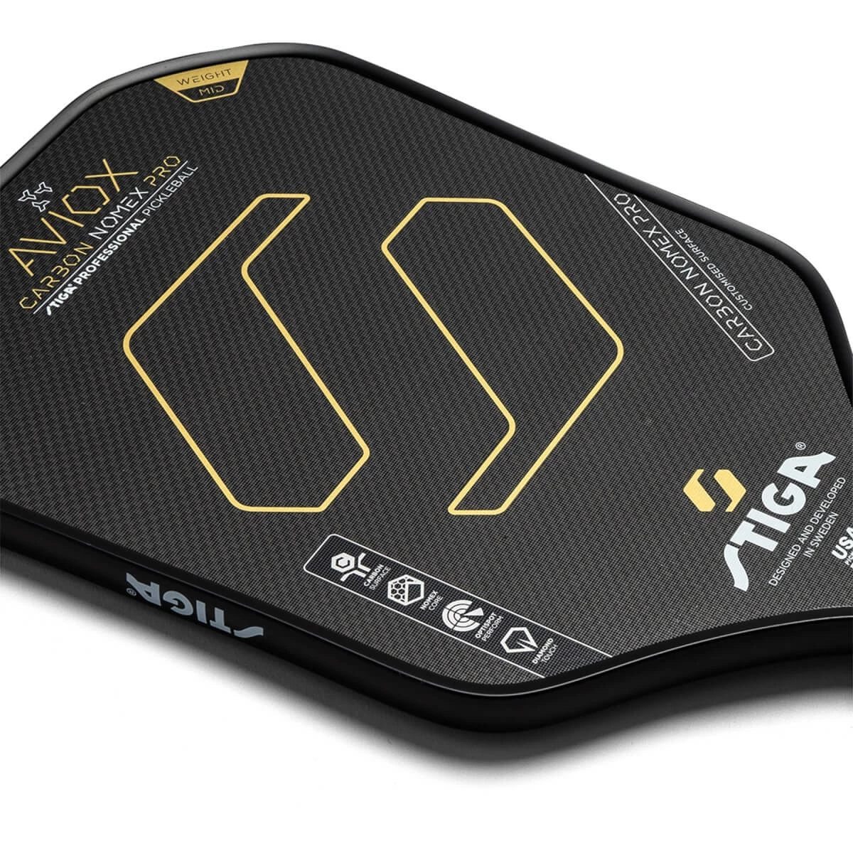 STIGA Aviox Carbon Nomex Pro Middleweight Carbon Fiber Pickleball Paddle 2 STIGA Aviox Carbon Nomex Pro Middleweight Carbon Fiber Pickleball Paddle - Image 2