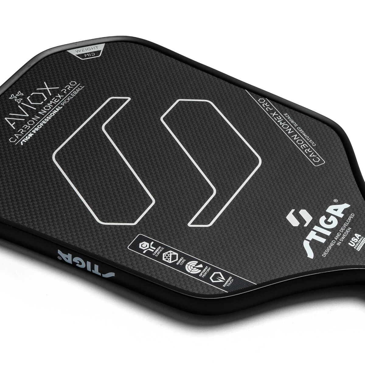 STIGA Aviox Carbon Nomex Pro Middleweight Carbon Fiber Pickleball Paddle 8 STIGA Aviox Carbon Nomex Pro Middleweight Carbon Fiber Pickleball Paddle - Image 8