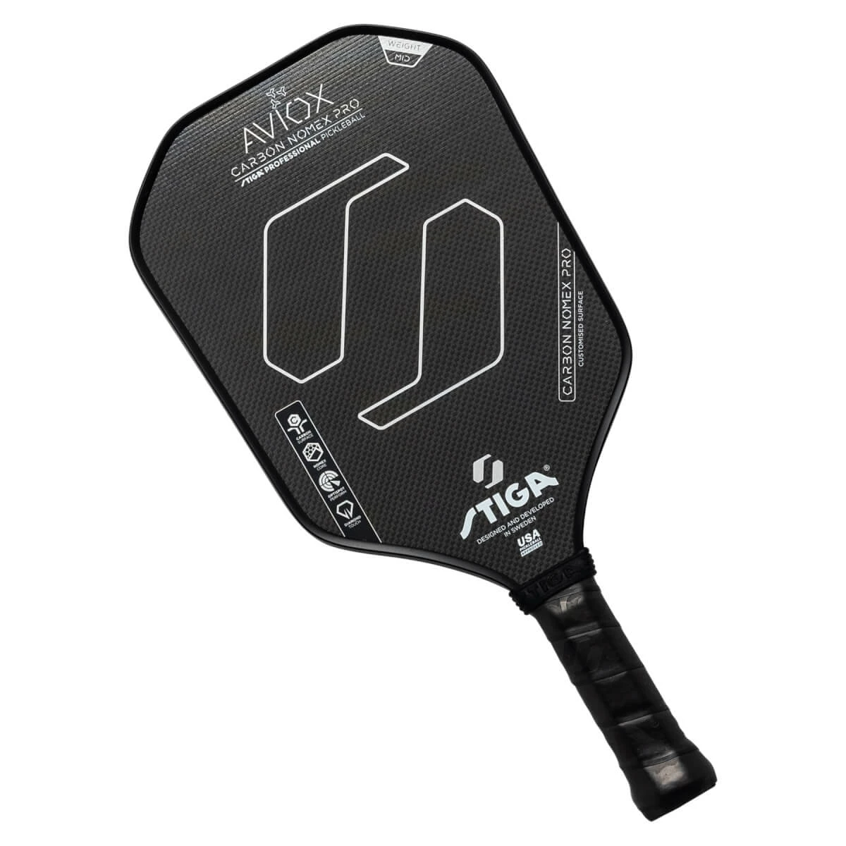 STIGA Aviox Carbon Nomex Pro Middleweight Carbon Fiber Pickleball Paddle 7 STIGA Aviox Carbon Nomex Pro Middleweight Carbon Fiber Pickleball Paddle - Image 7